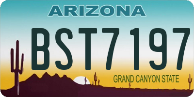 AZ license plate BST7197