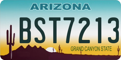 AZ license plate BST7213