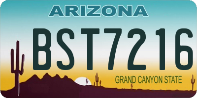 AZ license plate BST7216