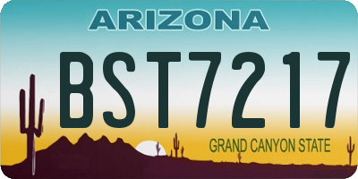 AZ license plate BST7217