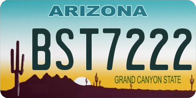 AZ license plate BST7222