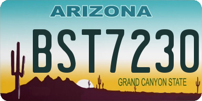 AZ license plate BST7230