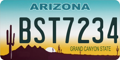 AZ license plate BST7234