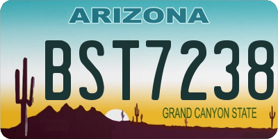 AZ license plate BST7238