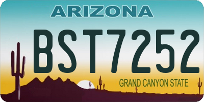 AZ license plate BST7252