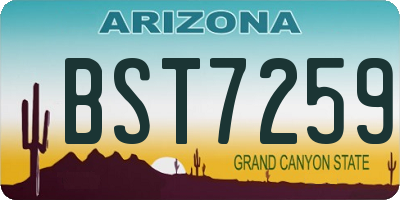 AZ license plate BST7259