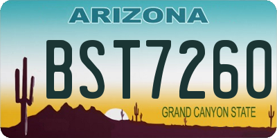 AZ license plate BST7260