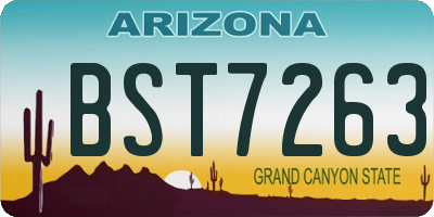 AZ license plate BST7263