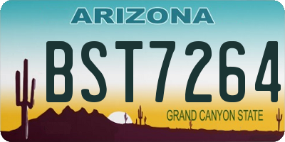 AZ license plate BST7264