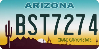 AZ license plate BST7274