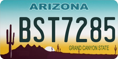 AZ license plate BST7285
