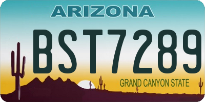 AZ license plate BST7289