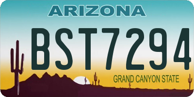 AZ license plate BST7294