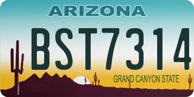 AZ license plate BST7314