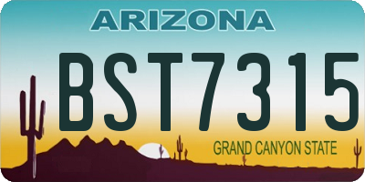 AZ license plate BST7315