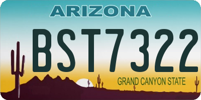 AZ license plate BST7322