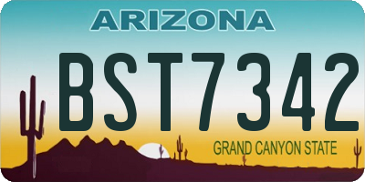 AZ license plate BST7342