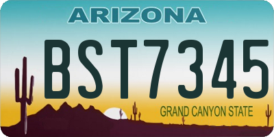 AZ license plate BST7345