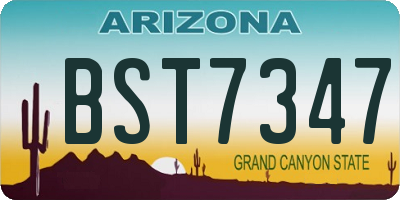 AZ license plate BST7347