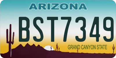 AZ license plate BST7349