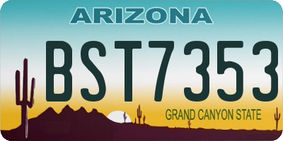 AZ license plate BST7353