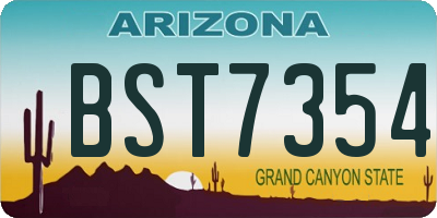 AZ license plate BST7354