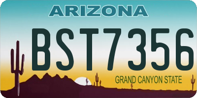 AZ license plate BST7356