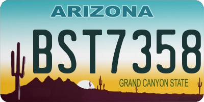 AZ license plate BST7358