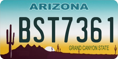 AZ license plate BST7361