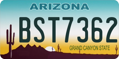 AZ license plate BST7362