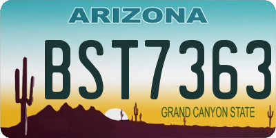 AZ license plate BST7363