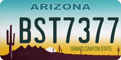 AZ license plate BST7377