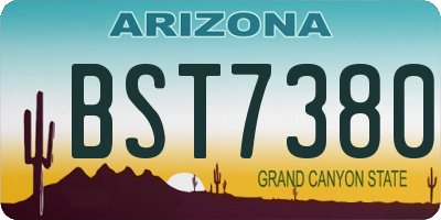 AZ license plate BST7380