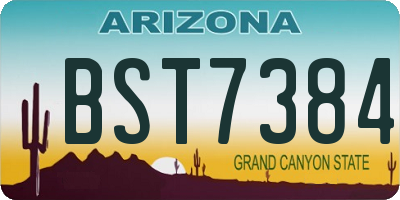 AZ license plate BST7384