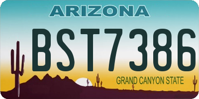 AZ license plate BST7386