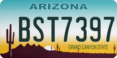 AZ license plate BST7397