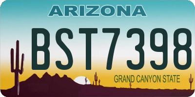 AZ license plate BST7398