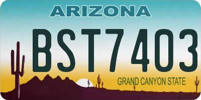 AZ license plate BST7403