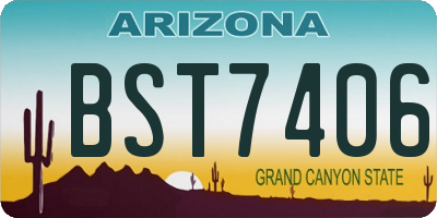 AZ license plate BST7406