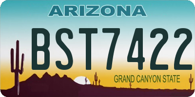 AZ license plate BST7422