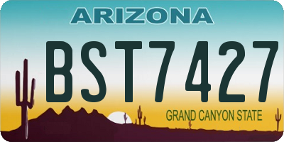 AZ license plate BST7427