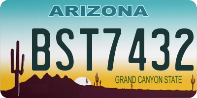 AZ license plate BST7432