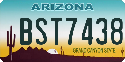 AZ license plate BST7438