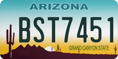 AZ license plate BST7451