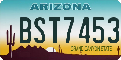 AZ license plate BST7453