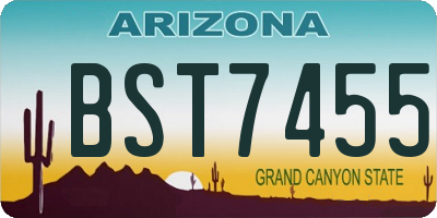 AZ license plate BST7455