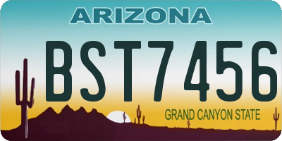 AZ license plate BST7456