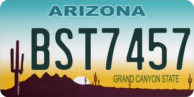 AZ license plate BST7457