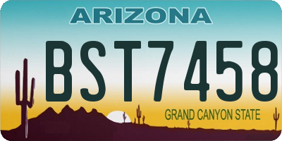 AZ license plate BST7458