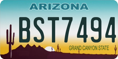 AZ license plate BST7494